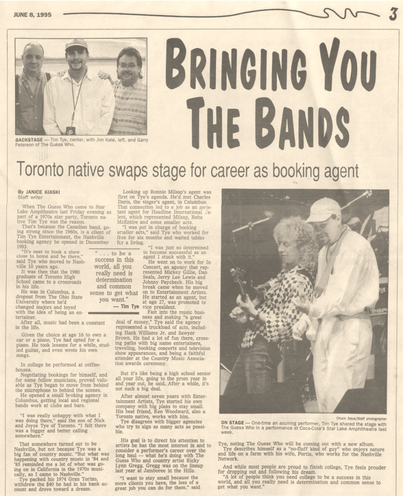 Tim Tye news feature